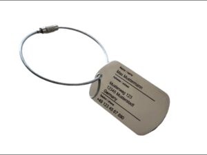 Edelstahl Kofferanh&auml;nger, Gep&auml;ckanh&auml;nger graviert mit Ihrem Namen