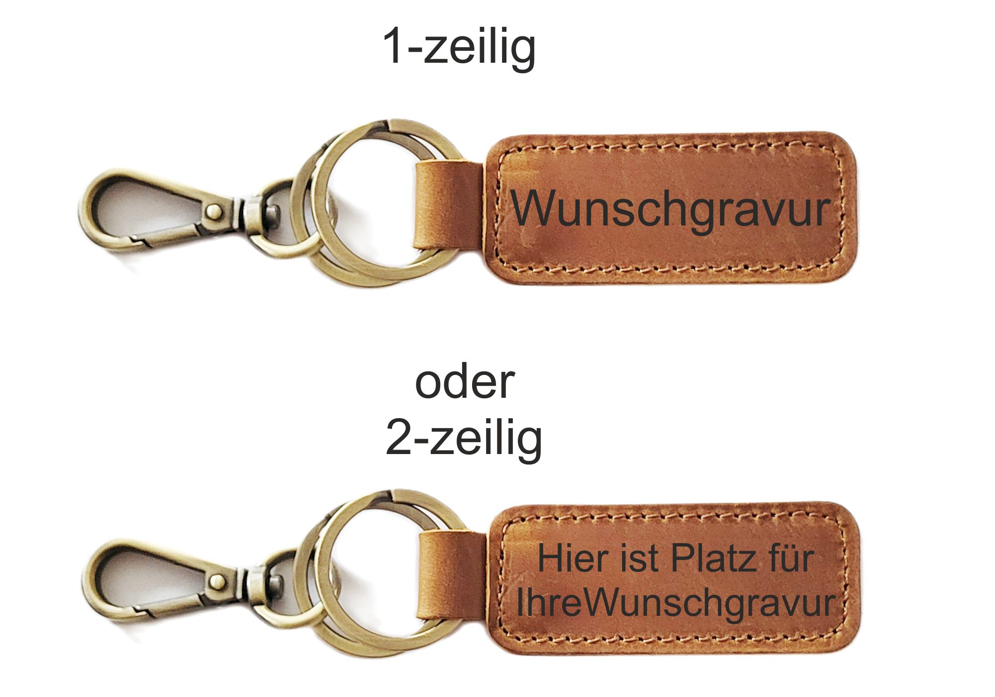 Schlüsselanhänger Leder mit Wunschgravur personalisiert