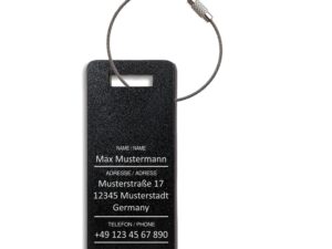 Kofferanh&auml;nger aus Aluminium mit Wunschgravur, Gep&auml;ckanh&auml;nger